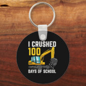 Ich zerbrach 100 Tage Schuljunge Bagger Schlüsselanhänger (Vorderseite)