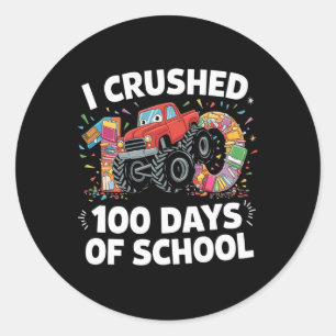 Ich zerbrach 100 Tage Schuljunge Kinder 100 Tage Runder Aufkleber