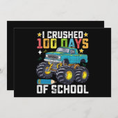 Ich zerbrach 100 Tage Schulmonster Einladung (Vorne/Hinten)