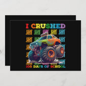 Ich zerbrach 100 Tage Schulmonster Einladung (Vorne/Hinten)