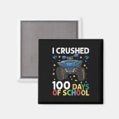 Ich zerbrach 100 Tage Schulmonster-Lkw-Jungen Magnet (Vorderseite/Rückseite)