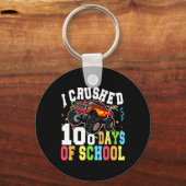 Ich zerbrach 100 Tage Schulmonster-Lkw-Jungen Schlüsselanhänger (Vorderseite)