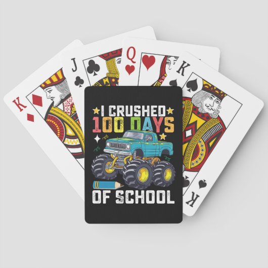 Ich zerbrach 100 Tage Schulmonster Spielkarten (Rückseite)