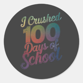 Ich zerbrach 100 Tage Schulregenbogendesign Runder Aufkleber