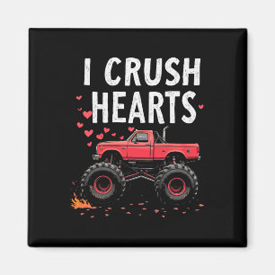 Ich zerdrücke Herzen Monstertruck Valentinstag Jun Magnet