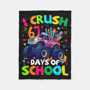 Ich zermalme 67 Tage Schule Monstertruck-Meme-Slan Fleecedecke