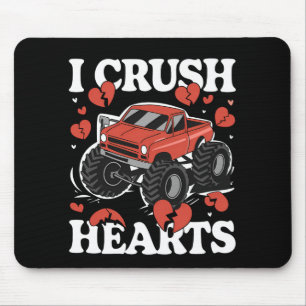 Ich zerquetsche Herzen Valentinstag Monstertruck Mousepad