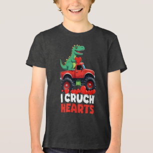 Ich zerquetsche Herzen Valentinstag T Rex fährt La Tri-Blend Shirt