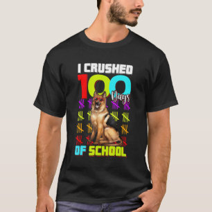Ich zerquetschte 100. Schultag Kinder Deutscher Sc T-Shirt