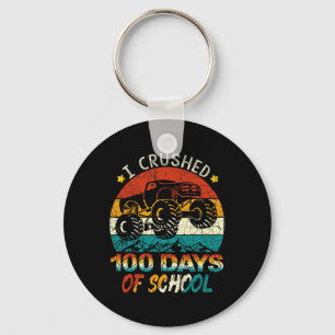 Ich zerquetschte 100 Tage Schul-Monstertruck-Kinde Schlüsselanhänger