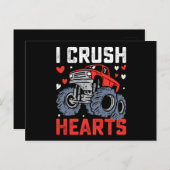 Ich zerreiße Herzen Monster Truck Valentinstag Postkarte (Vorne/Hinten)