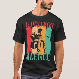 Ich zerstöre Schweigen Lustiges Retro-Musik-Gitarr T-Shirt