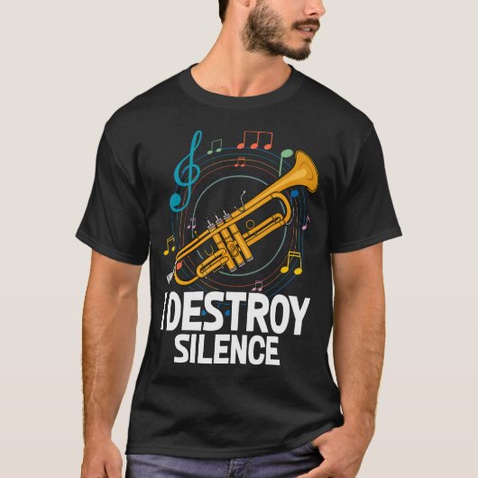 Ich zerstöre Schweigen Trompeter Musiklehrer T-Shirt (Vorderseite)