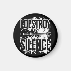 Ich zerstöre Silence Bass Player Funny Guitar Musi Magnet