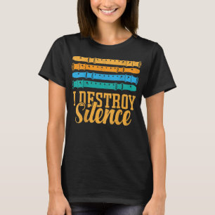 Ich zerstöre Stille BACKPRINT - Band Klarinette un T-Shirt