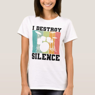 Ich zerstöre Stille Bedrängter Vintage-Schlagzeuge T-Shirt