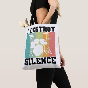 Ich zerstöre Stille Bedrängter Vintage-Schlagzeuge Tasche