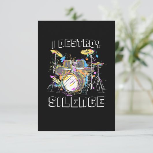 Ich zerstöre Stille Dankeskarte (Stehend Vorderseite)