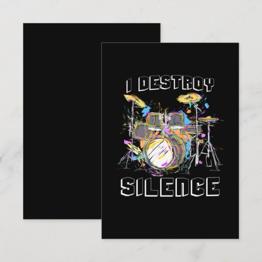 Ich zerstöre Stille Dankeskarte (Vorne/Hinten)