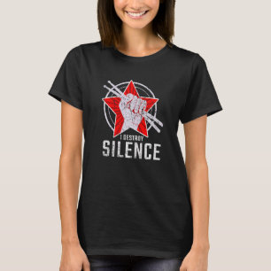 Ich zerstöre Stille Drummer Drums Drumstick Music T-Shirt