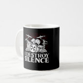 Ich zerstöre Stille Drummer Musician Drumsticks Kaffeetasse (Vorderseite Links)