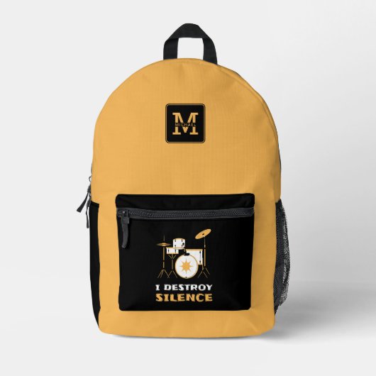 Ich zerstöre Stille Funny Drummer Bedruckter Rucksack (Vorderseite)