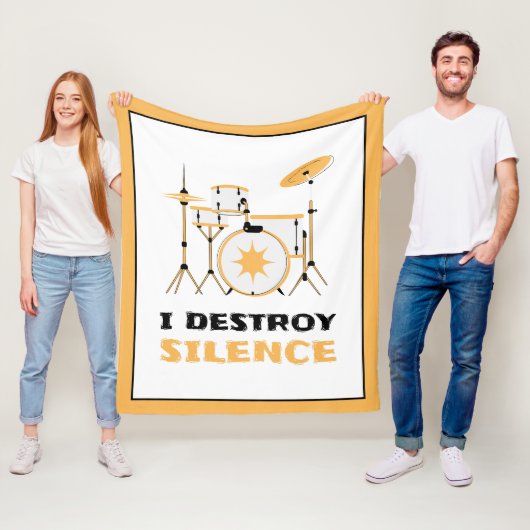 Ich zerstöre Stille Funny Drummer Fleecedecke (Beispiel)