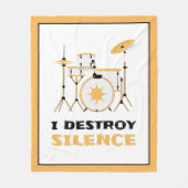 Ich zerstöre Stille Funny Drummer Fleecedecke (Vorderseite)