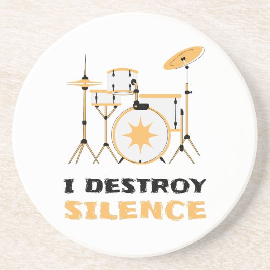 Ich zerstöre Stille Funny Drummer Getränkeuntersetzer (Vorne)
