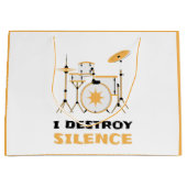 Ich zerstöre Stille Funny Drummer Große Geschenktüte (Vorderseite)