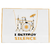 Ich zerstöre Stille Funny Drummer Große Geschenktüte (Rückseite)