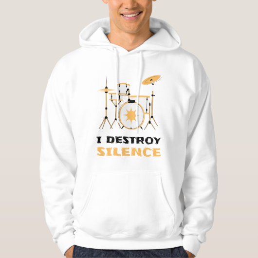 Ich zerstöre Stille Funny Drummer Hoodie (Vorderseite)
