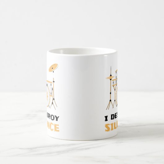 Ich zerstöre Stille Funny Drummer Kaffeetasse (Mittel)