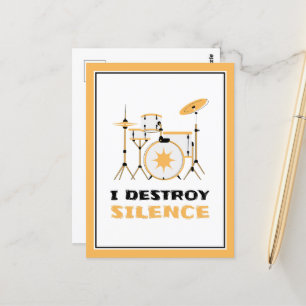 Ich zerstöre Stille Funny Drummer Postkarte