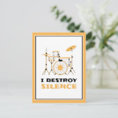 Ich zerstöre Stille Funny Drummer Postkarte (Stehend Vorderseite)