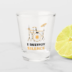 Ich zerstöre Stille Funny Drummer Schnapsglas