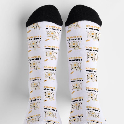 Ich zerstöre Stille Funny Drummer Socken (Oben)