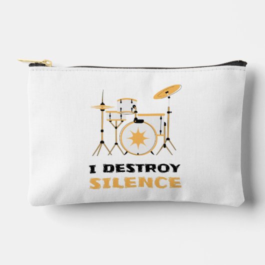 Ich zerstöre Stille Funny Drummer Zubehörtasche (Vorderseite)