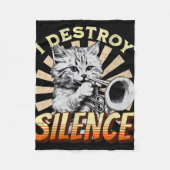 Ich zerstöre Stille - Katze Trumpeter Jazz Music m Fleecedecke (Vorderseite)