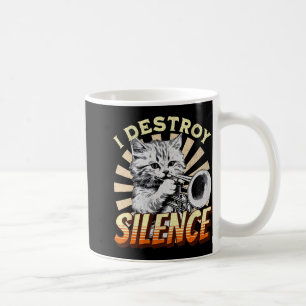 Ich zerstöre Stille - Katze Trumpeter Jazz Music m Kaffeetasse