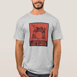 Ich zerstöre Stille - Retro Drummer T-Shirt