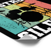 Ich zerstöre Stille störte Vintage Drummer Retro Poster (Ecke)