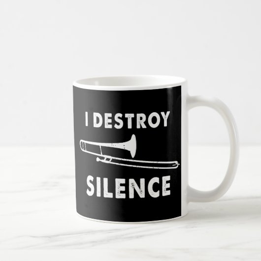 Ich zerstöre Stille - Trombonist-Trombone-Player Kaffeetasse (Rechts)
