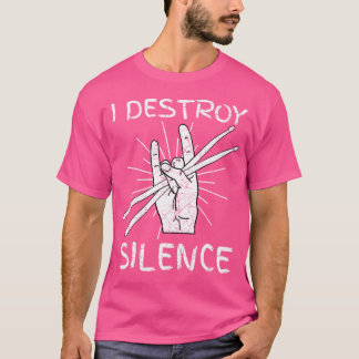 Ich zerstöre Stille Trommeln T Shirt Rocker Band D