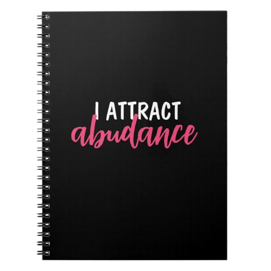 Ich ziehe ein Abundance Affirmation Notebook an Notizblock (Vorderseite)