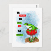 Ich ziehe einem Prinzen einen Frosch vor | Froschw Postkarte (Vorne/Hinten)