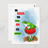 Ich ziehe einem Prinzen einen Frosch vor | Froschw Postkarte (Vorne/Hinten)