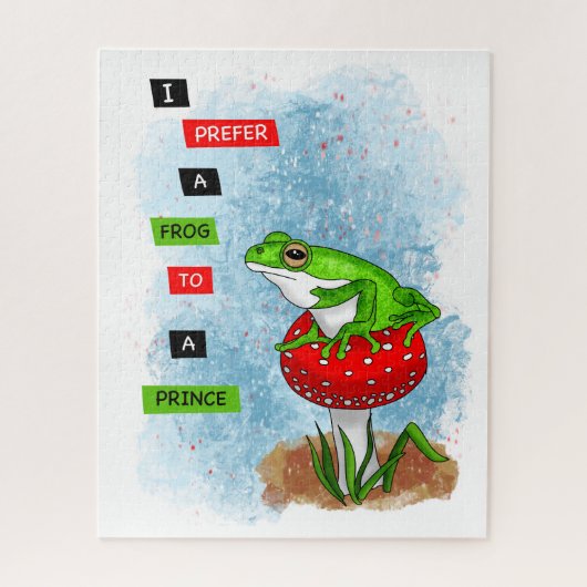 Ich ziehe einem Prinzen einen Frosch vor | Froschw Puzzle (Vertikal)
