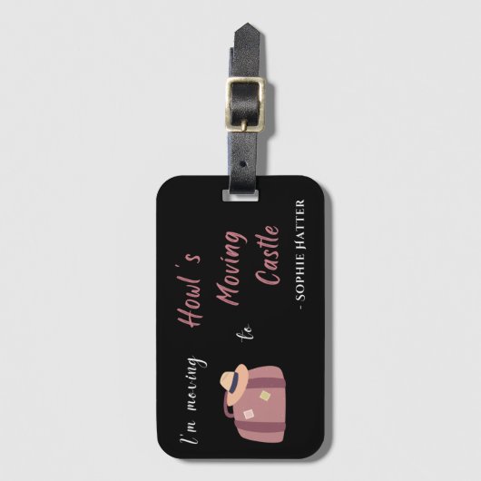 Ich ziehe in Howlys bewegtes Schloss um Gepäckanhänger (Vorderseite Vertikal)