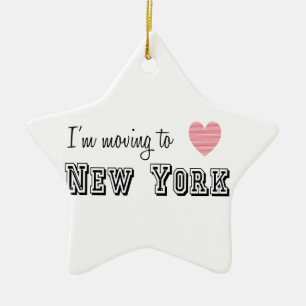 Ich ziehe nach New York Keramik Ornament